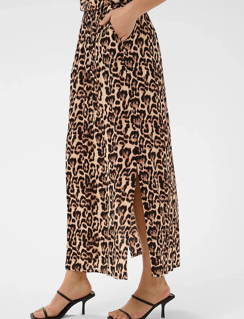 Kaffe - KAedita Amber Skirt - maxi röcke - naturel leopard print - 0
