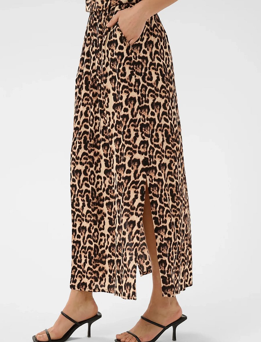 Kaffe - KAedita Amber Skirt - maxi nederdele - naturel leopard print - 0