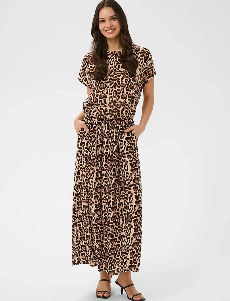 Kaffe - KAedita Amber Skirt - maxi röcke - naturel leopard print - 3