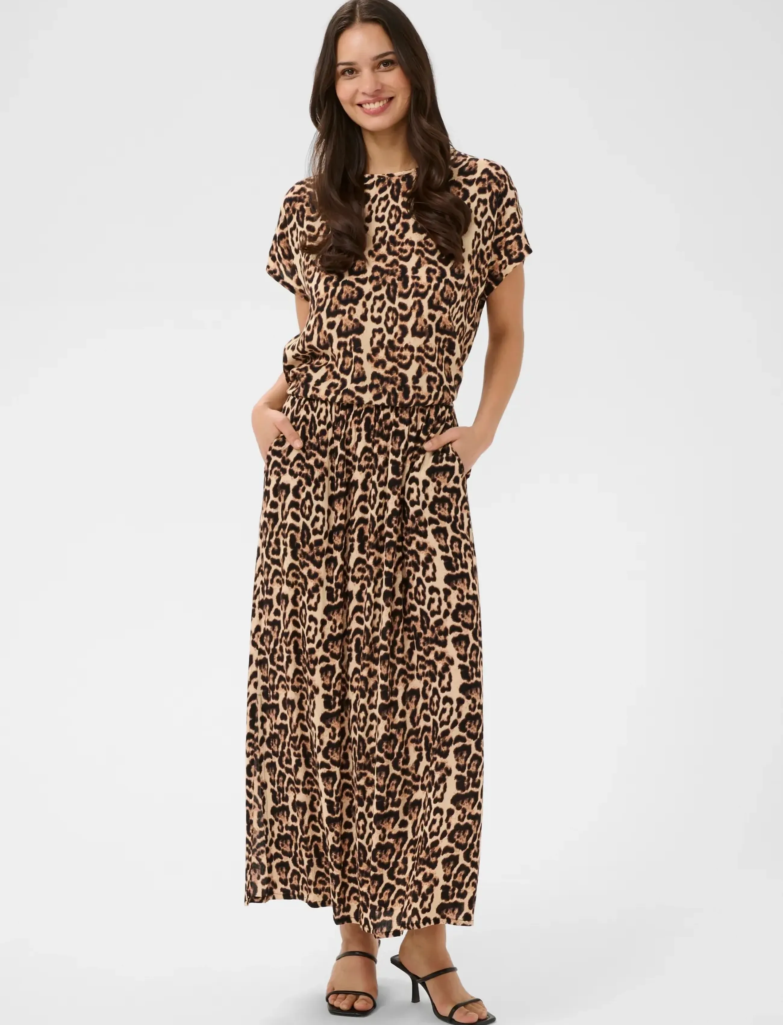 Kaffe - KAedita Amber Skirt - maxi nederdele - naturel leopard print - 3
