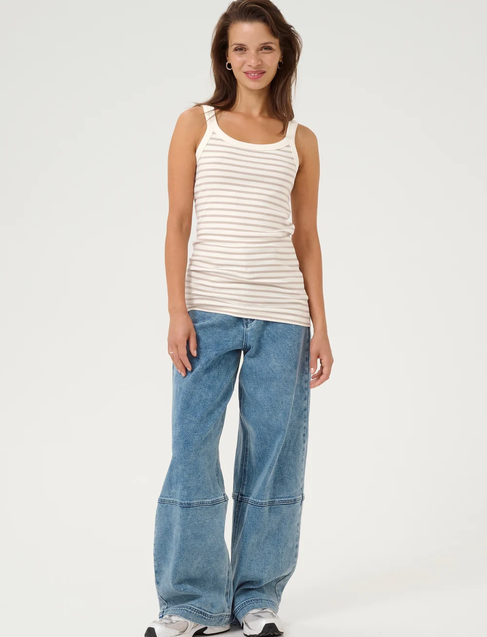 Kaffe - KAliddy Tank Top - Ärmellose tops - chalk/feather gray stripe - 3