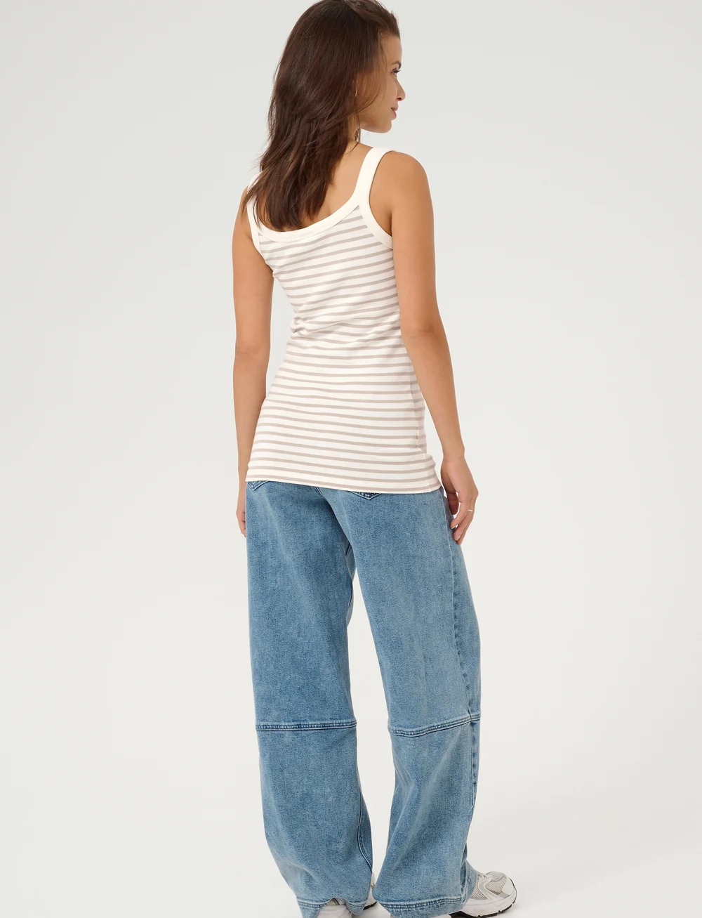 Kaffe - KAliddy Tank Top - Ärmellose tops - chalk/feather gray stripe - 4