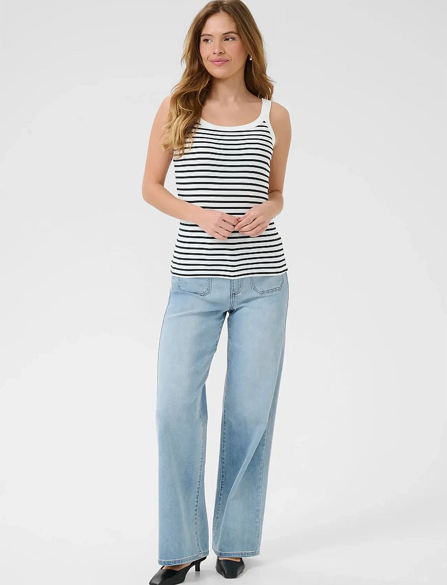 Kaffe - KAliddy Tank Top - Ärmellose tops - chalk/black stripe - 3