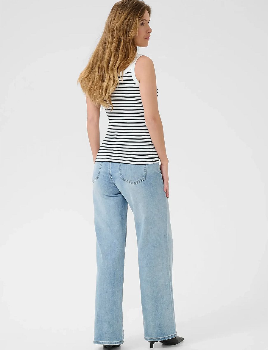 Kaffe - KAliddy Tank Top - Ärmellose tops - chalk/black stripe - 4