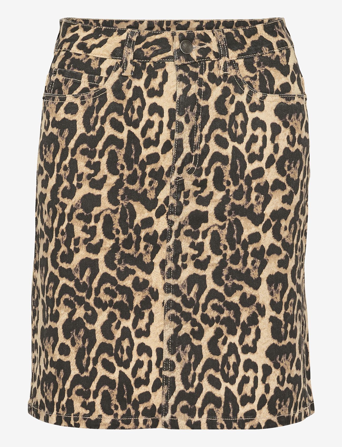 Kaffe - KAleonora Denim Skirt - jeanskjolar - naturel leopard print - 1