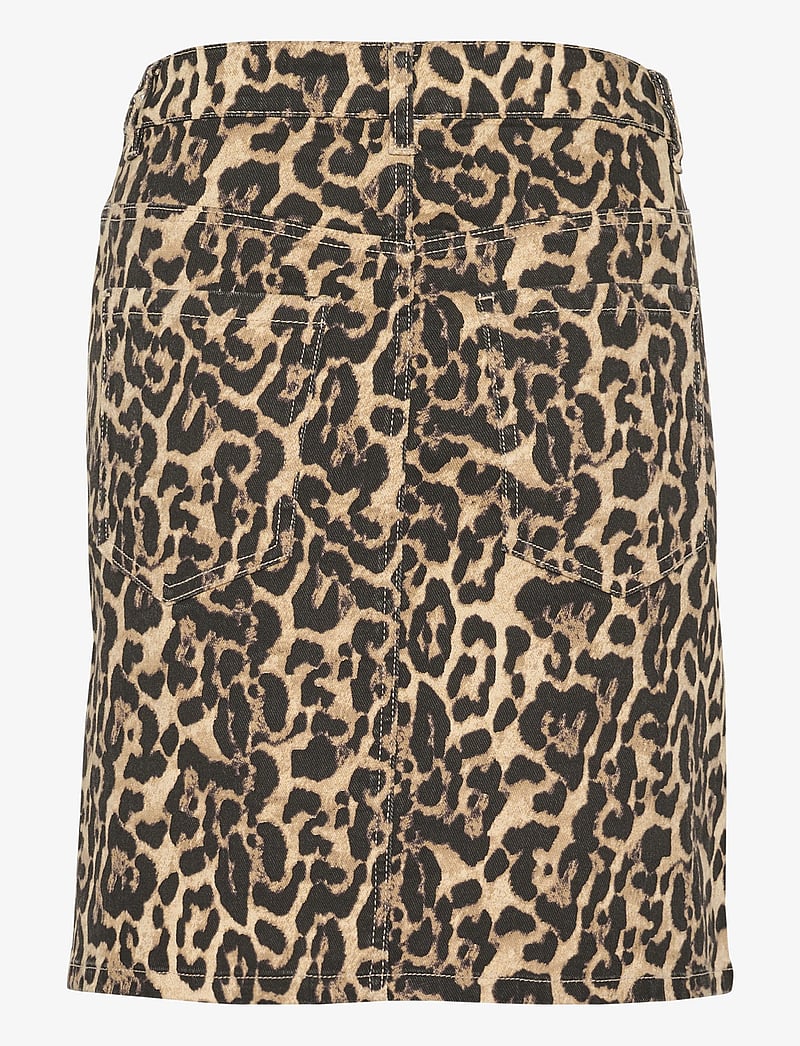 Kaffe - KAleonora Denim Skirt - jeanskjolar - naturel leopard print - 2