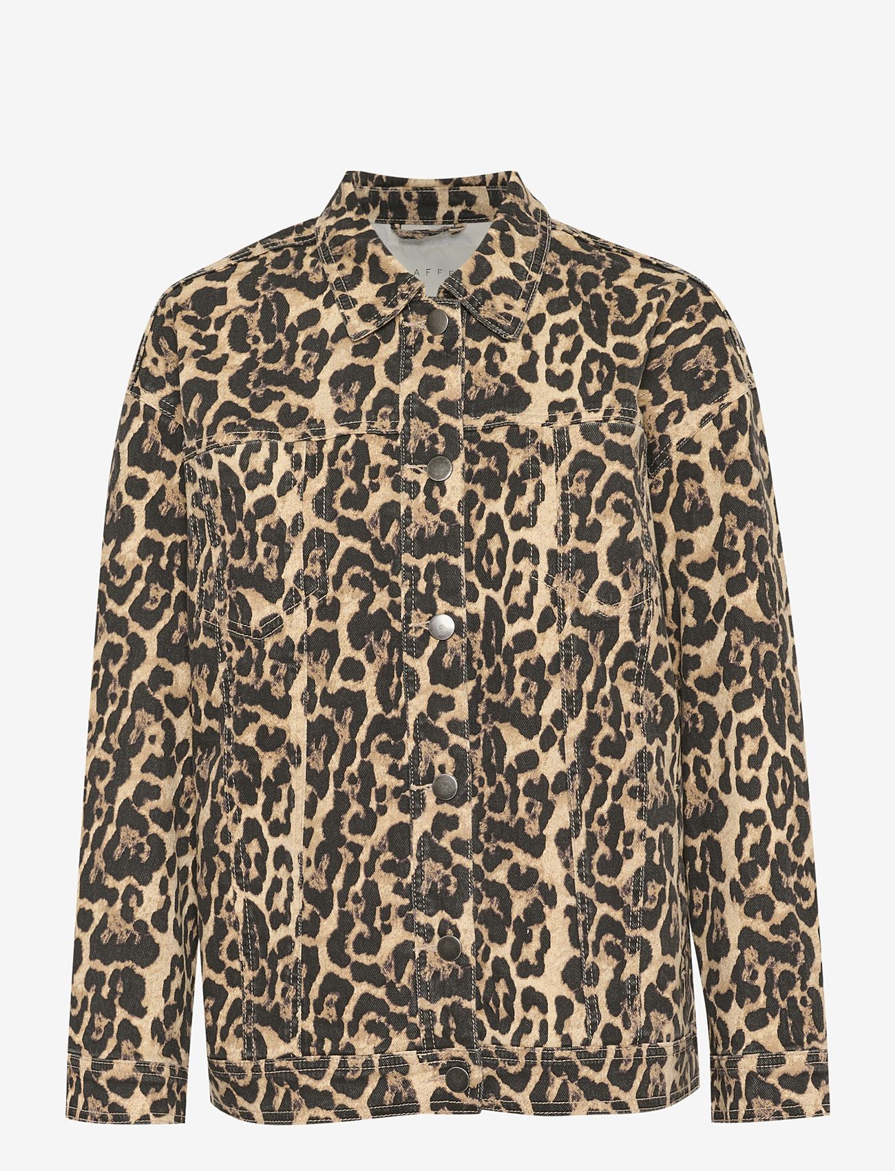 Kaffe - KAleonora Denim Jacket - efterårstøj - naturel leopard print - 0