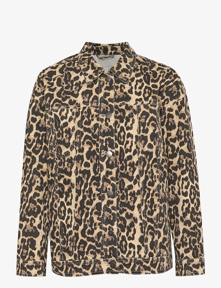 Kaffe - KAleonora Denim Jacket - overshirts - naturel leopard print - 1