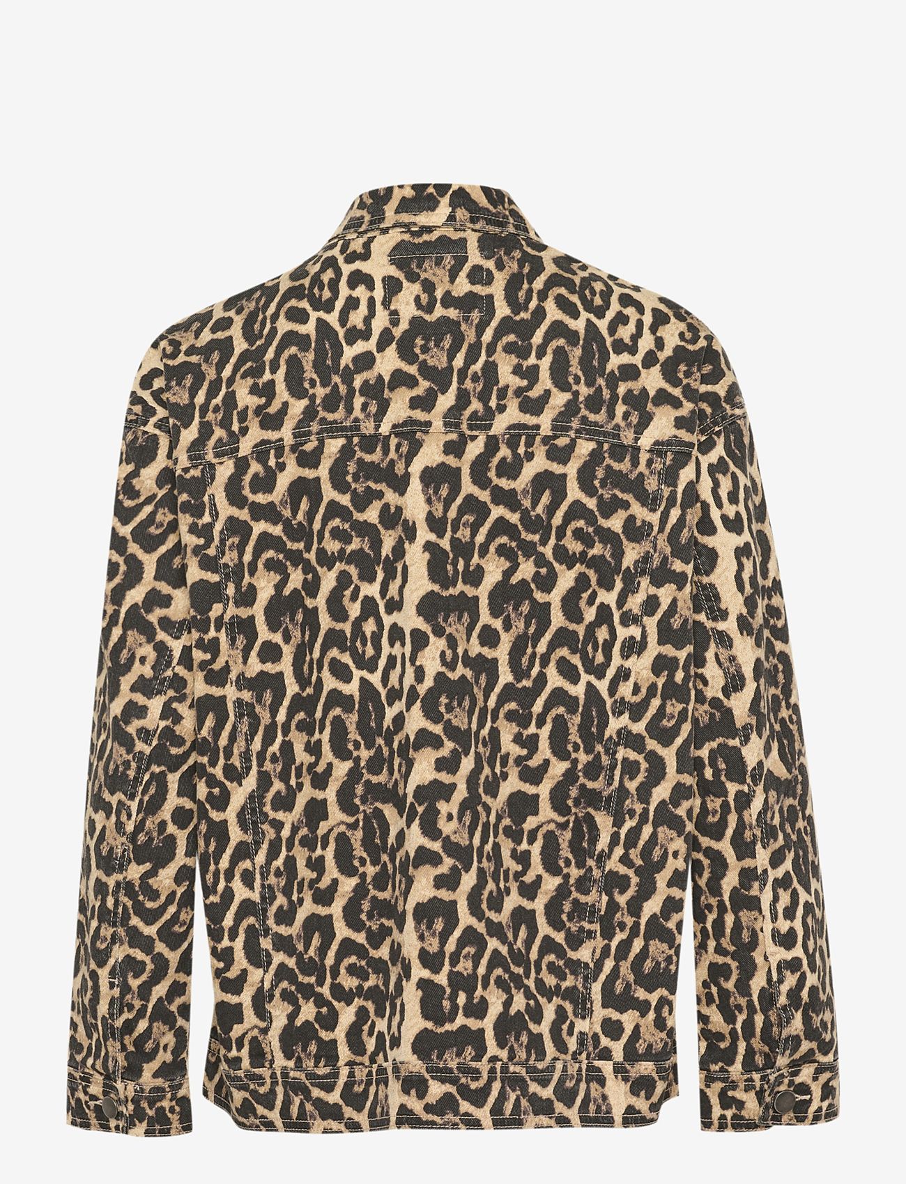 Kaffe - KAleonora Denim Jacket - efterårstøj - naturel leopard print - 1