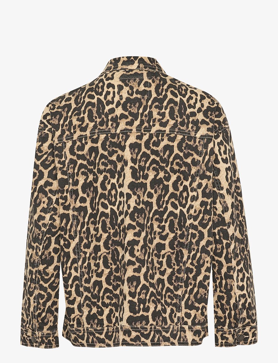 Kaffe - KAleonora Denim Jacket - overshirts - naturel leopard print - 2