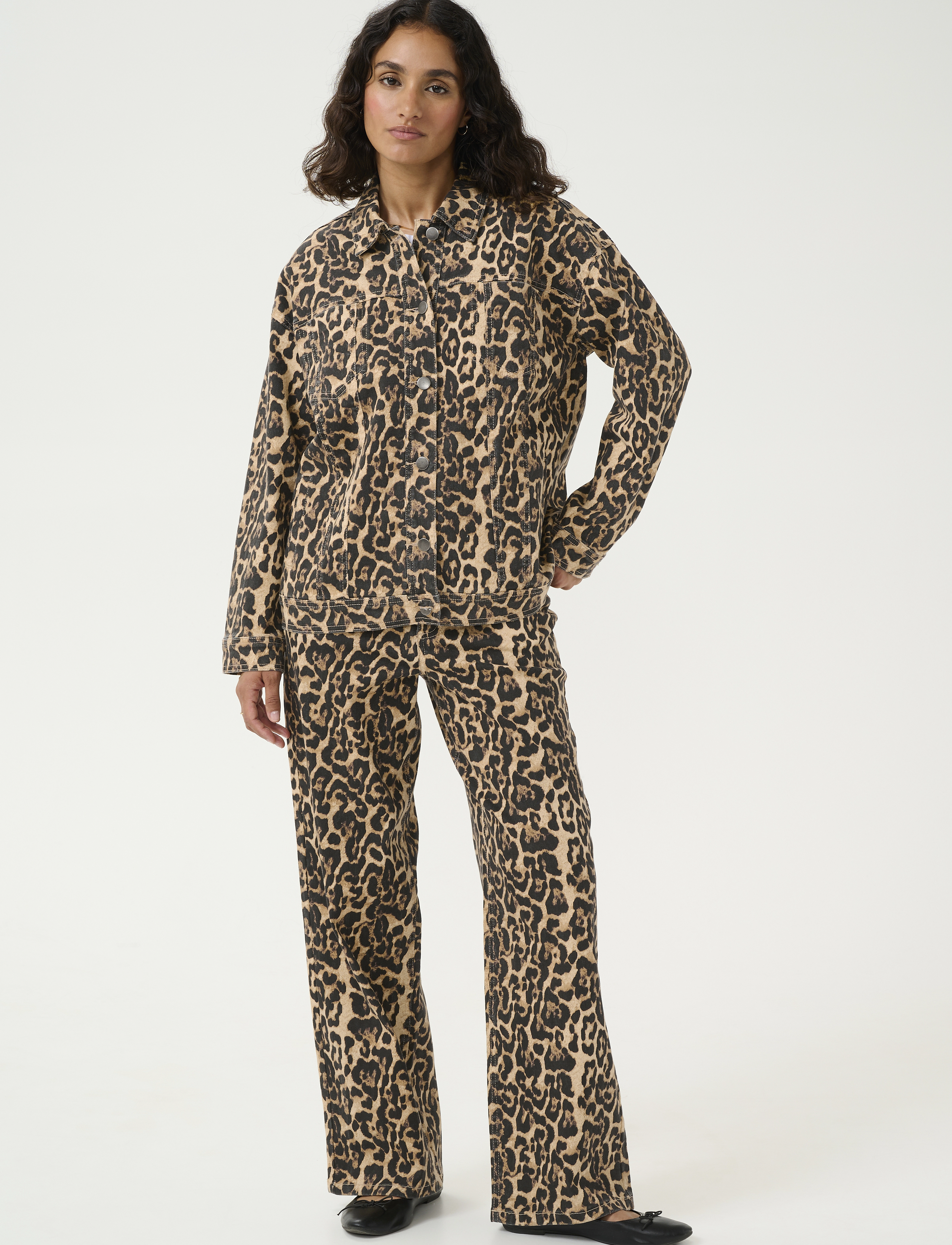 Kaffe - KAleonora Denim Jacket - women - naturel leopard print - 3