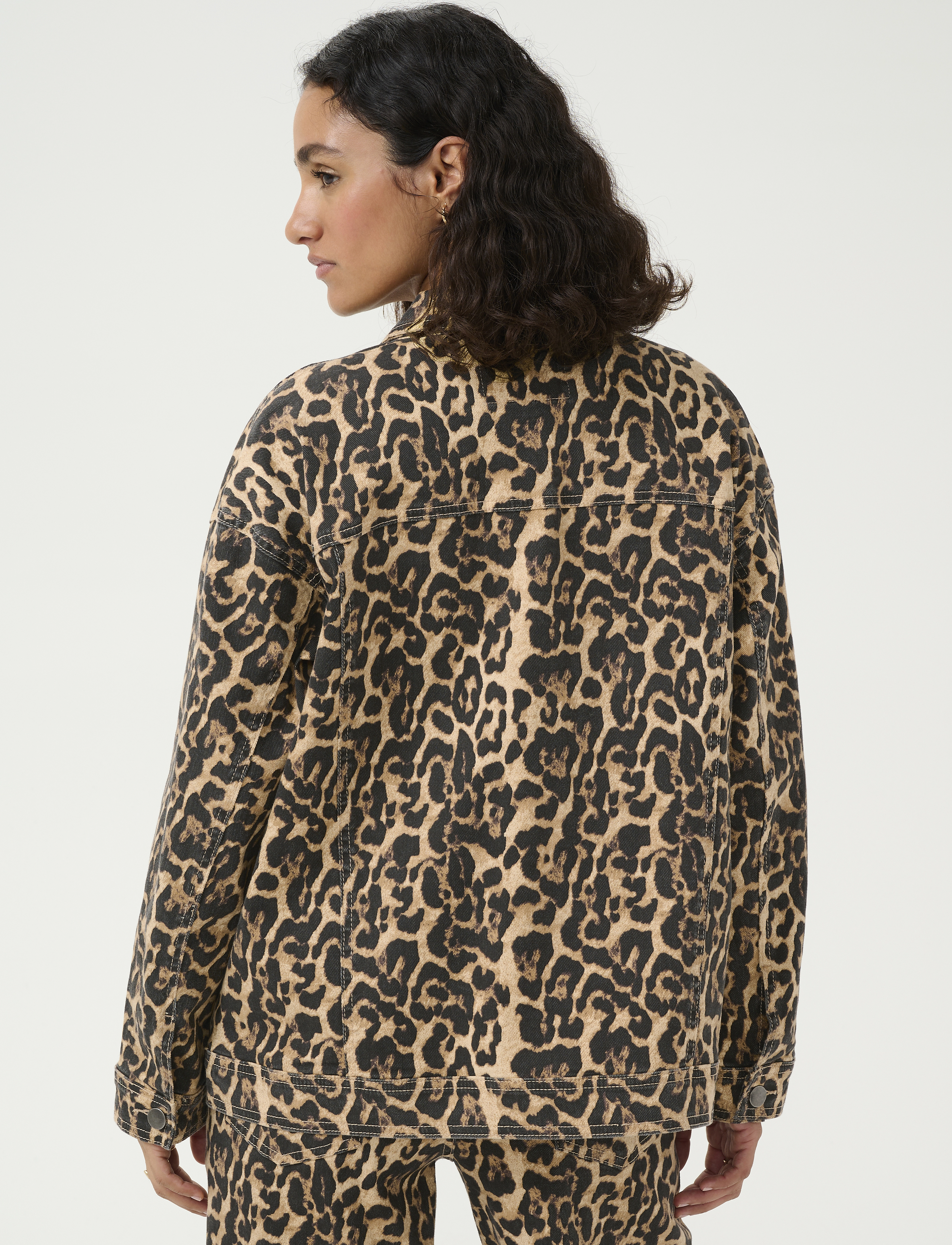 Kaffe - KAleonora Denim Jacket - women - naturel leopard print - 4