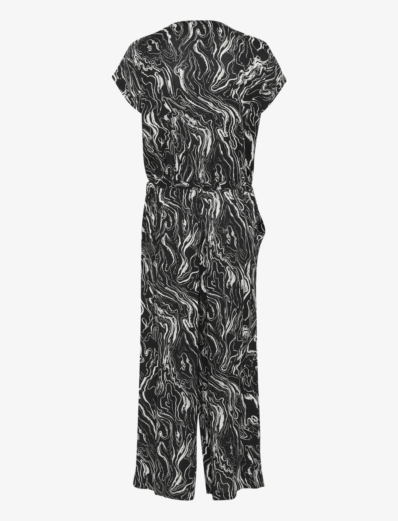 Kaffe - KAmira Plain Weave Jumpsuit Printed - jumpsuits - black/chalk graphic print - 2