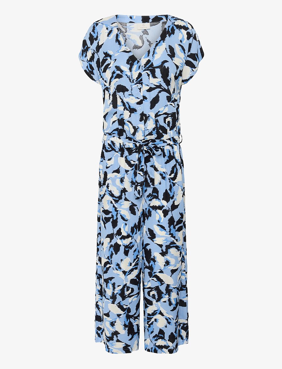 Kaffe - KAmira Plain Weave Jumpsuit Printed - jumpsuits - blue flower print - 1