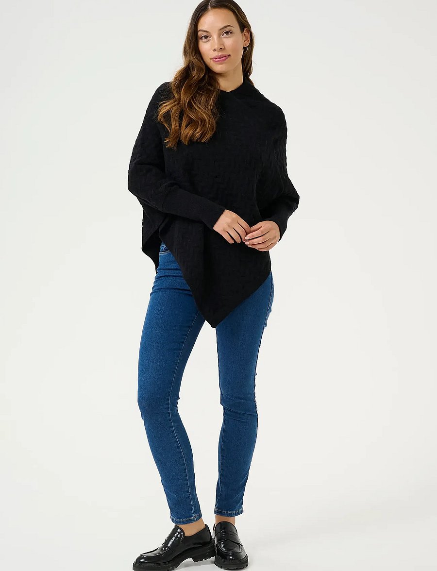 Kaffe - KAvinnie Poncho - ponchoer & kapper - black deep - 3