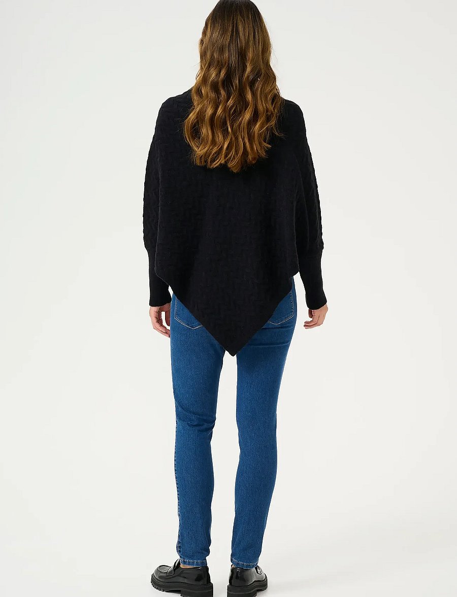 Kaffe - KAvinnie Poncho - ponchoer & kapper - black deep - 4
