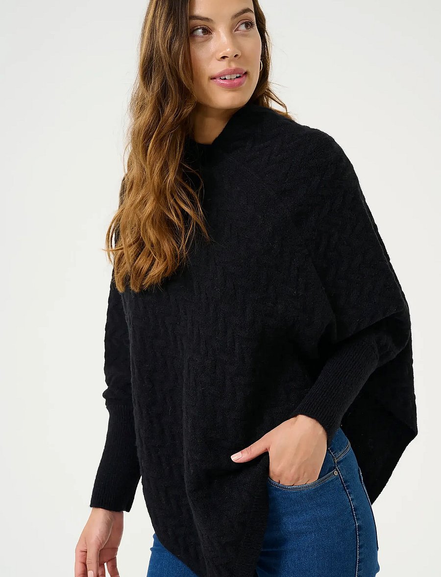 Kaffe - KAvinnie Poncho - ponchoer & kapper - black deep - 5