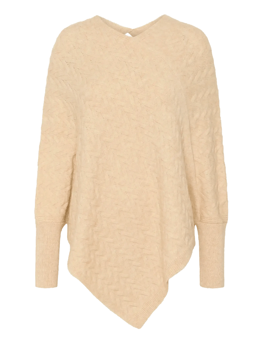 Kaffe - KAvinnie Poncho - ponchoer & kapper - sand dollar melange - 1