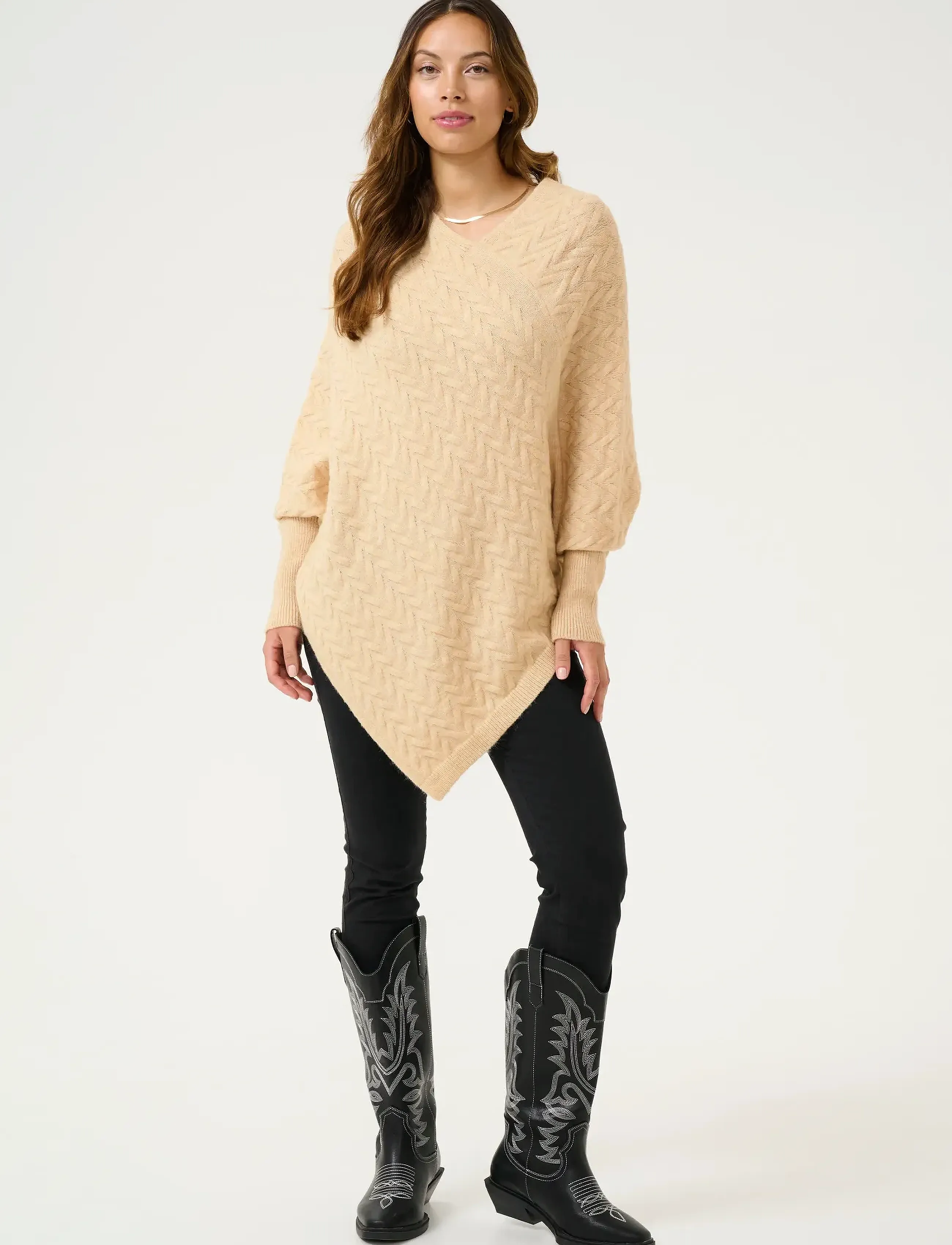 Kaffe - KAvinnie Poncho - ponchos & capes - sand dollar melange - 3