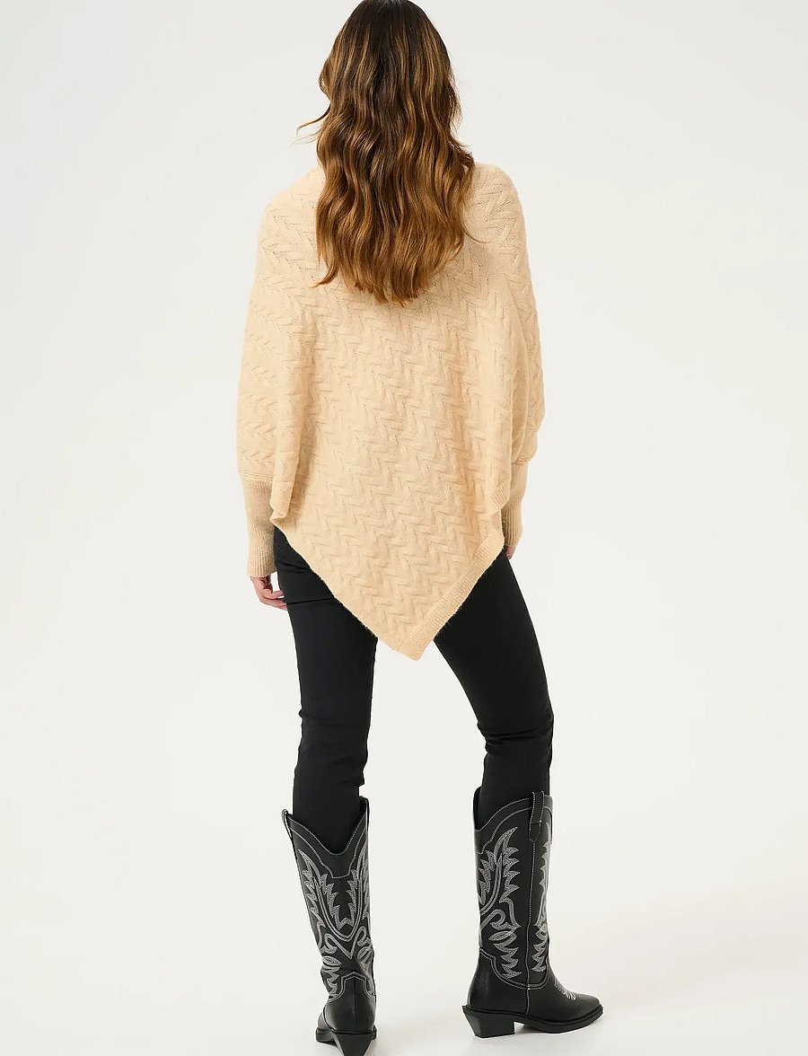 Kaffe - KAvinnie Poncho - ponchoer & kapper - sand dollar melange - 4