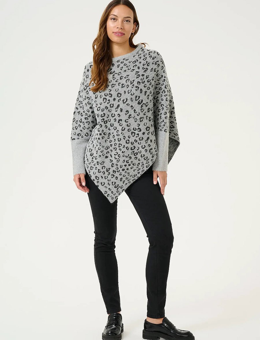 Kaffe - KAmolly Poncho - ponchoer & kapper - grey melange - 3