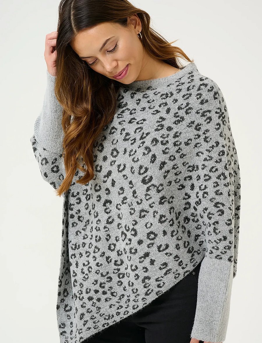 Kaffe - KAmolly Poncho - ponchoer & kapper - grey melange - 5