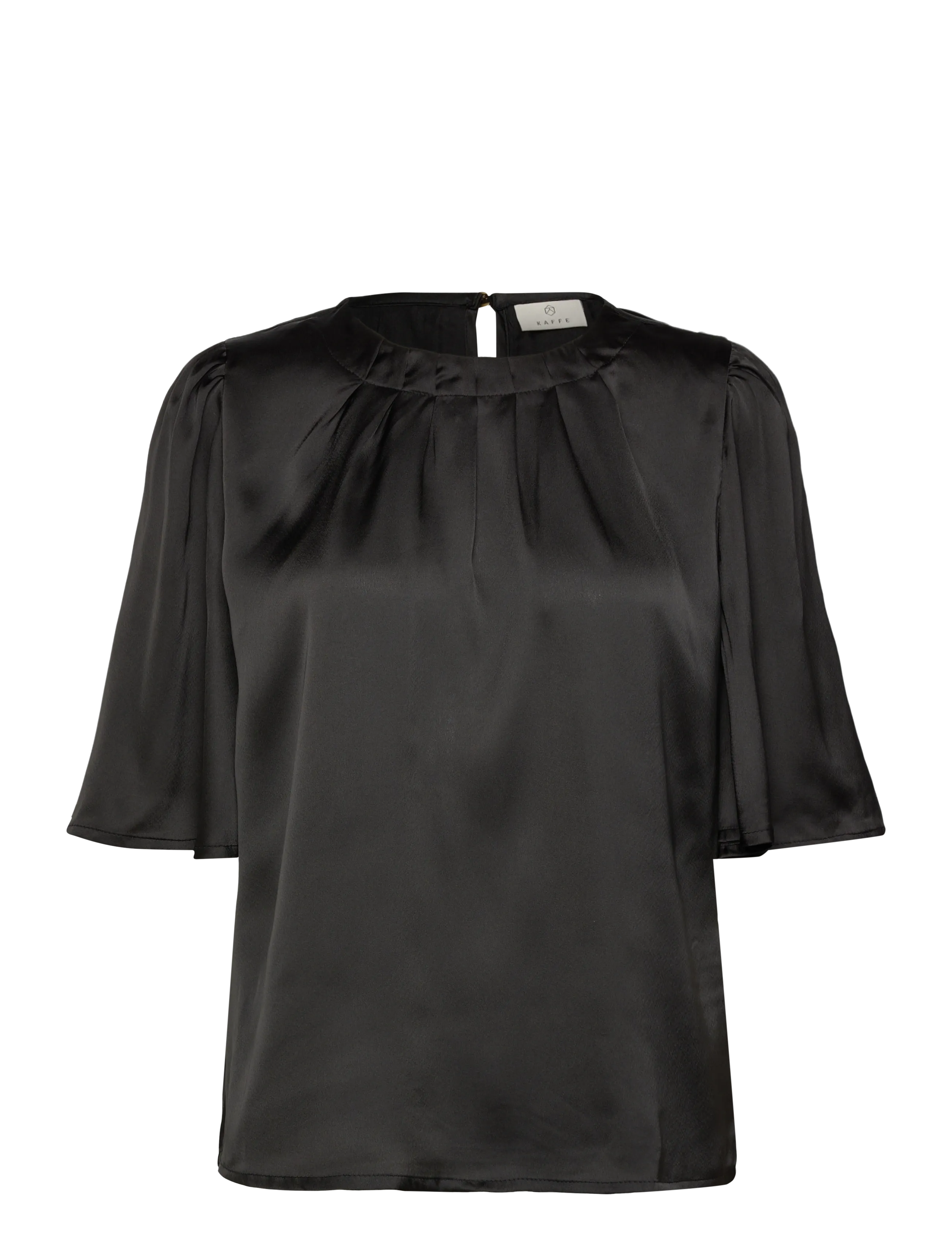 Kaffe Kalinda Flared Blouse, 36, Black, Bluser > Kortærmede, Dame