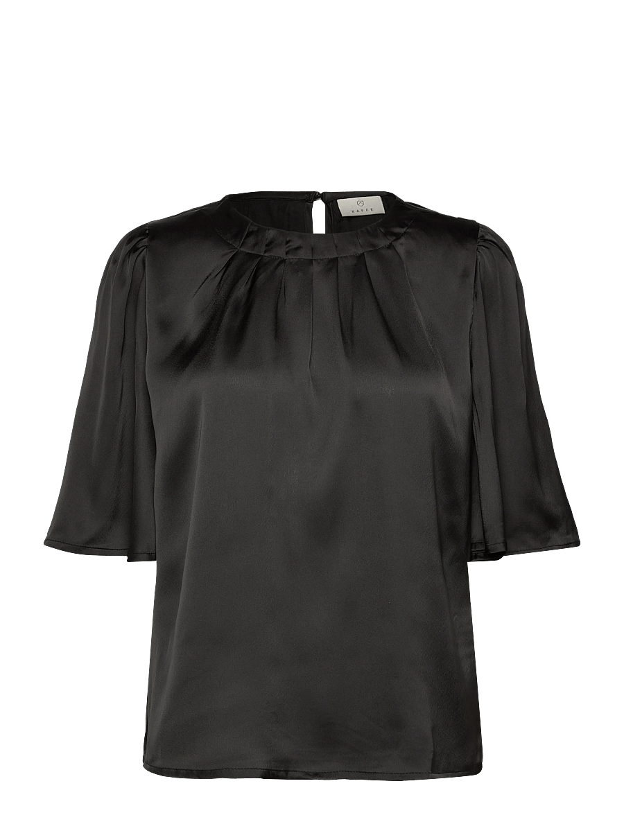 Kaffe - KAlinda Flared Blouse - kurzärmelige blusen - black deep - 0