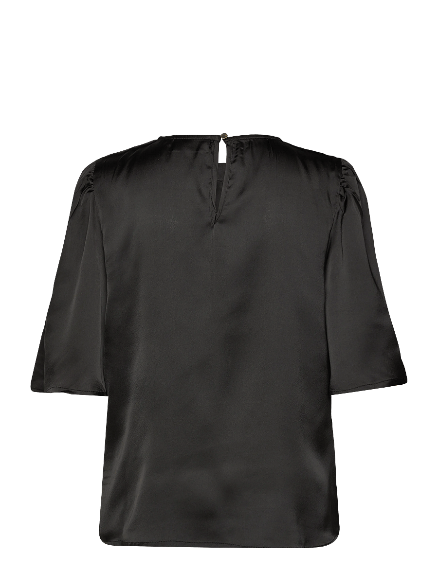 Kaffe - KAlinda Flared Blouse - kurzärmelige blusen - black deep - 1