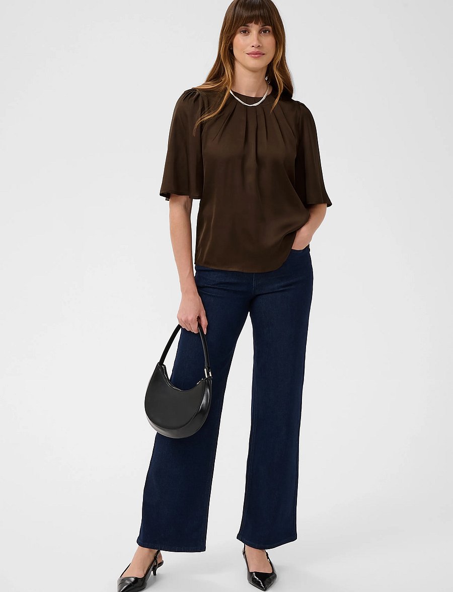 Kaffe - KAlinda Flared Blouse - kurzärmelige blusen - coffee bean - 3