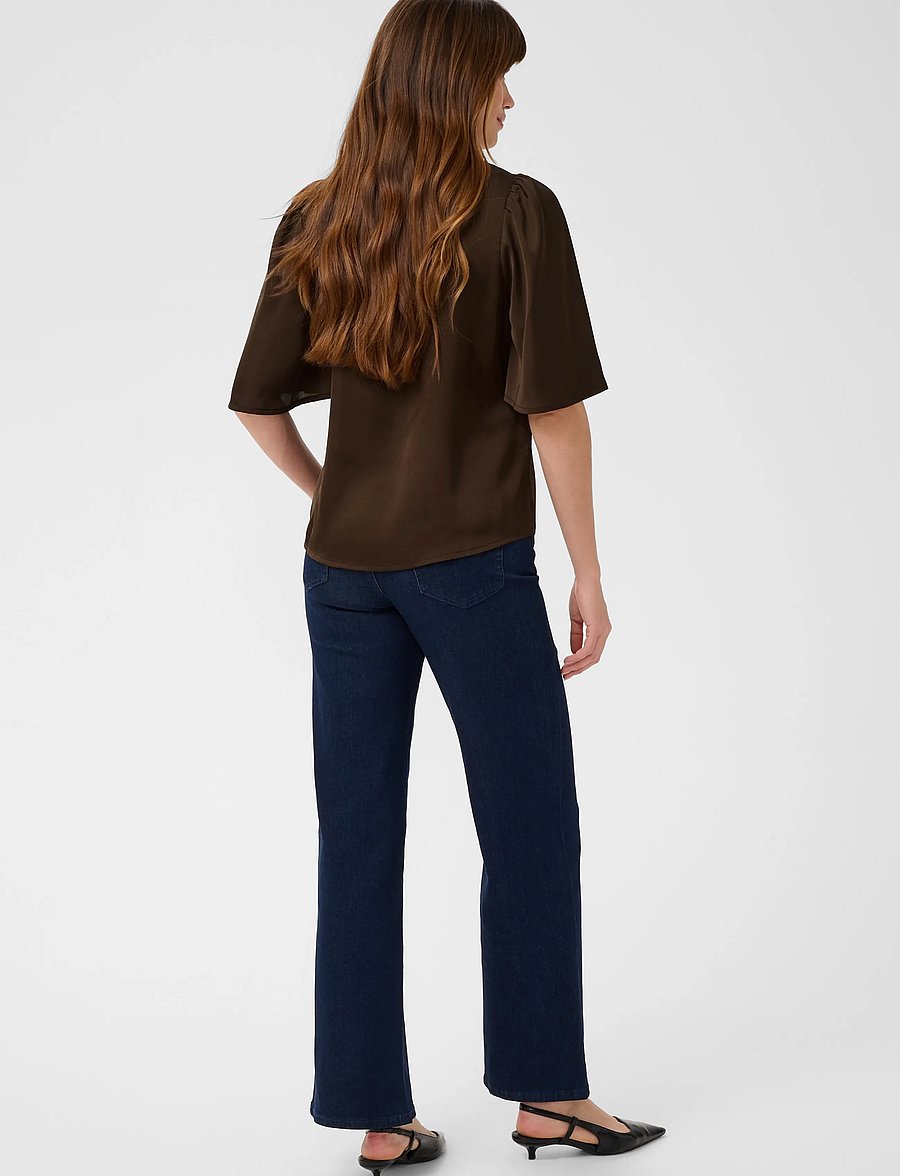 Kaffe - KAlinda Flared Blouse - kurzärmelige blusen - coffee bean - 4