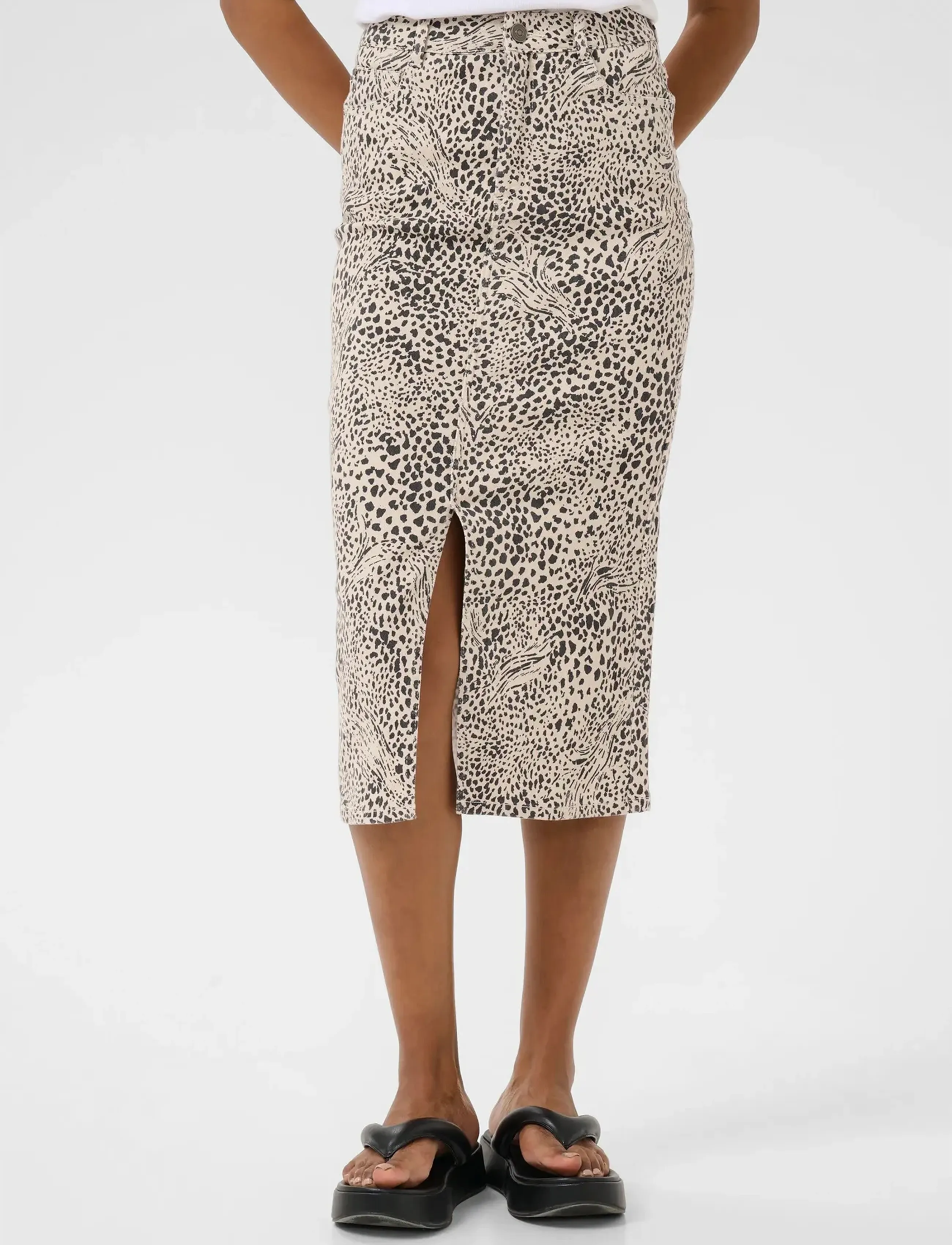 Kaffe - KAlisa Skirt - midiseelikud - abstract leopard - 0