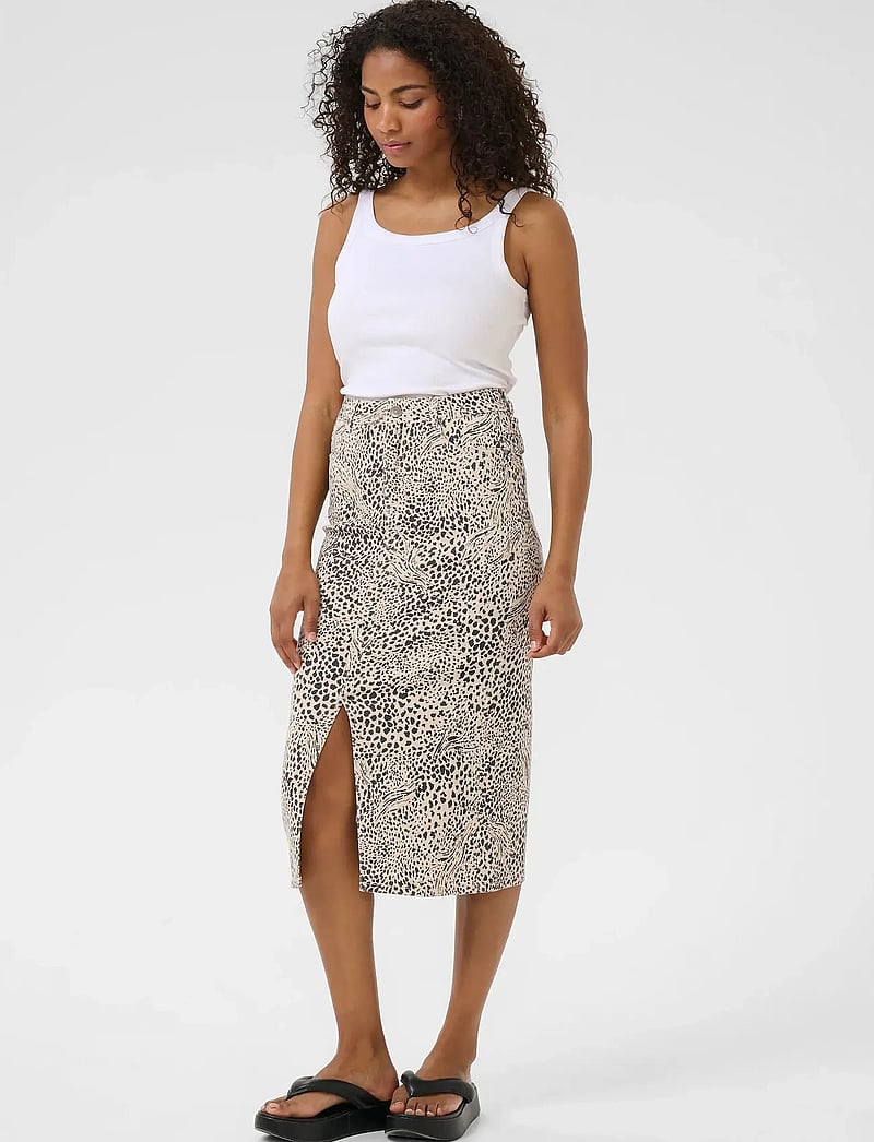 Kaffe - KAlisa Skirt - midi nederdele - abstract leopard - 3