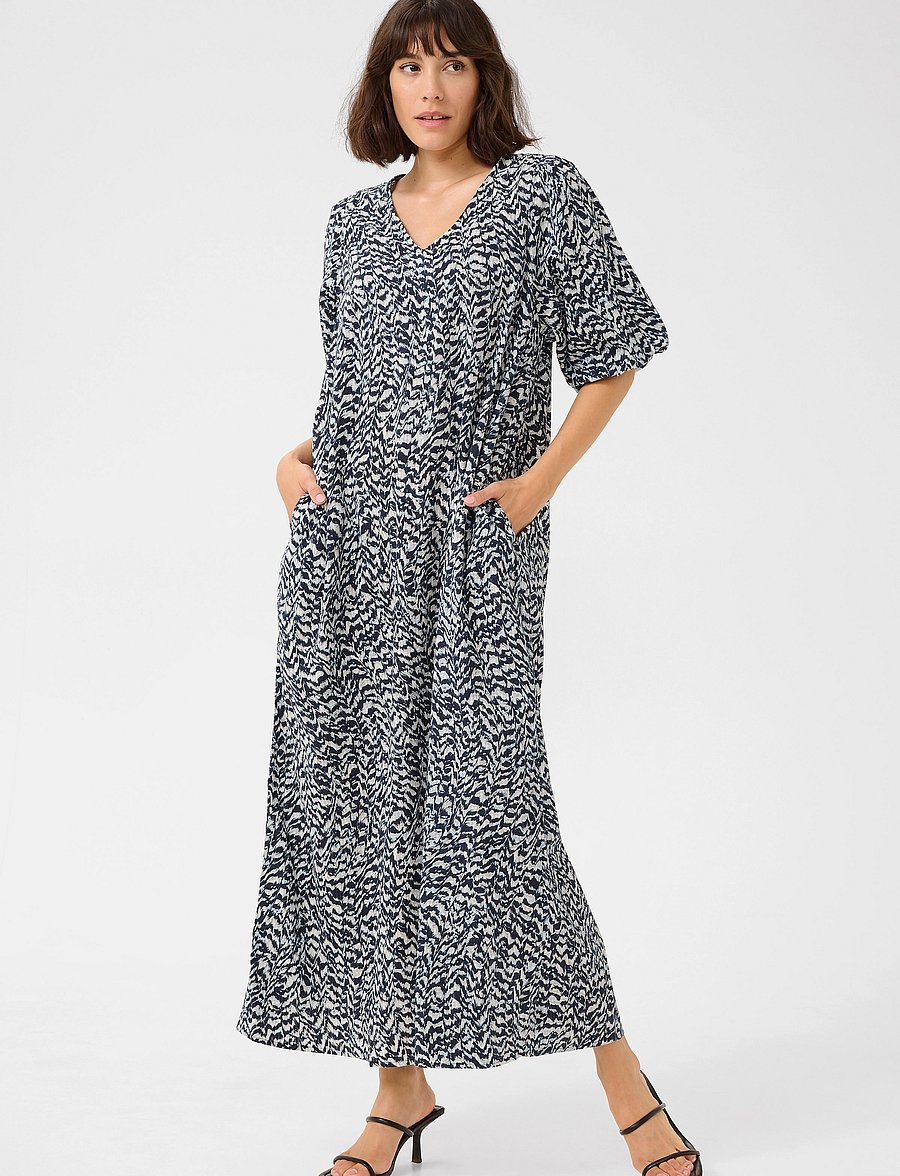 Kaffe - KAruffalo Dress - sommerkleider - blue / white graphic print - 0