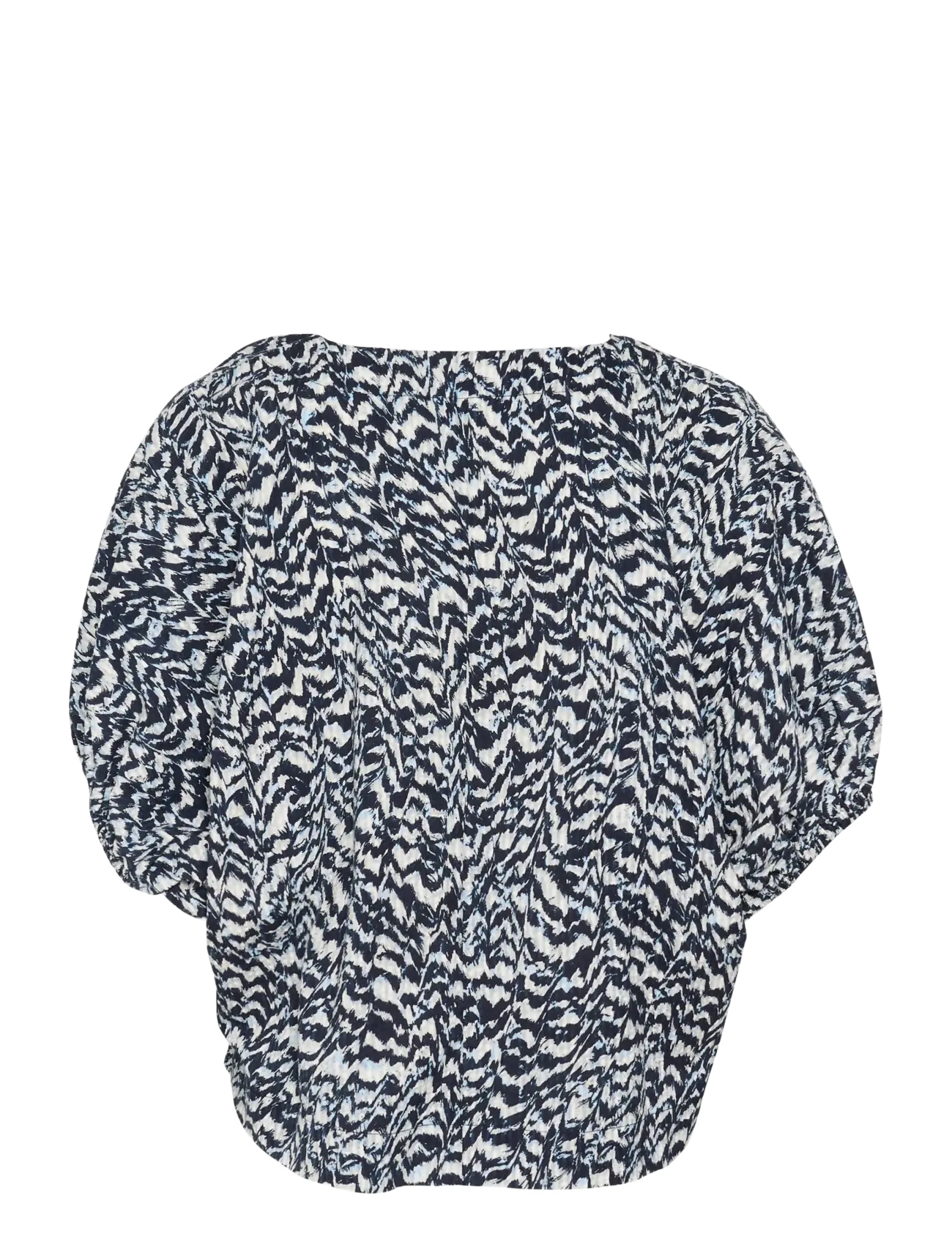 Kaffe - KAruffalo Blouse - kortærmede bluser - blue / white graphic print - 2