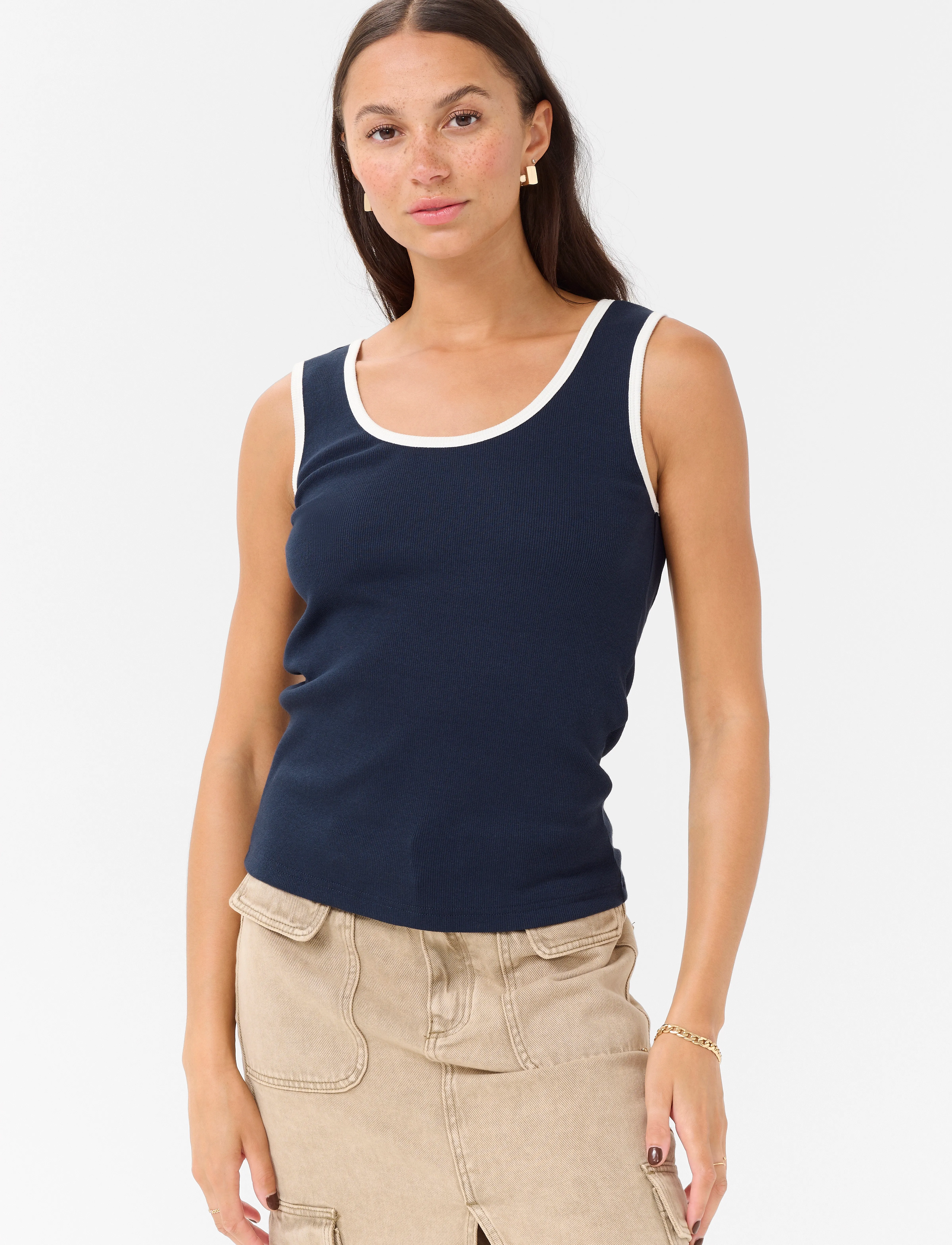 KAcarna Contrast Top - MIDNIGHT MARINE