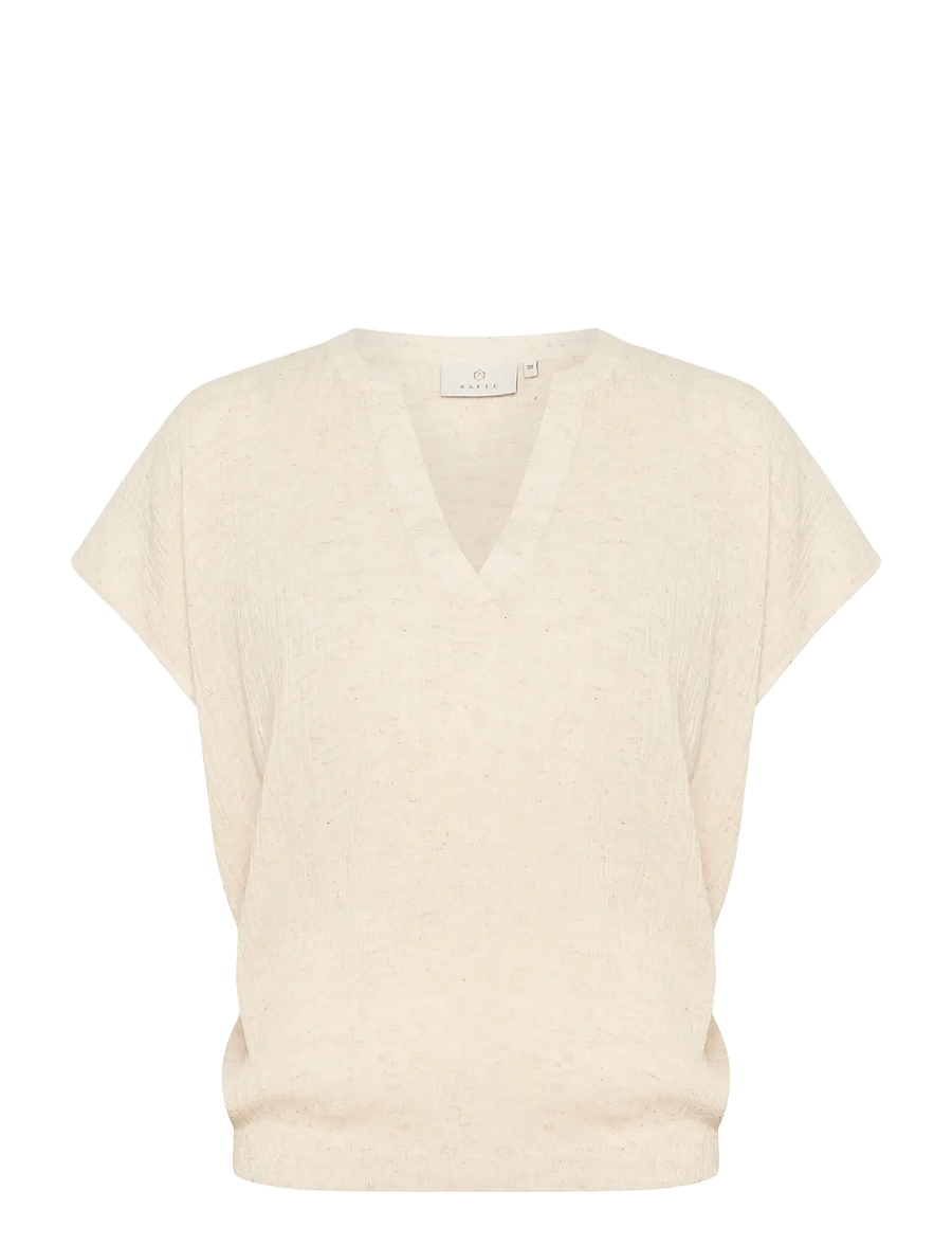 Kaffe - KAgitte Blouse - kurzärmelige blusen - feather gray melange - 1