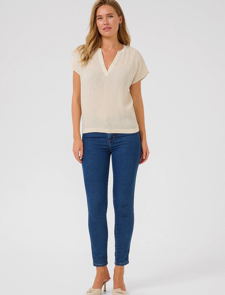 Kaffe - KAgitte Blouse - kurzärmelige blusen - feather gray melange - 3