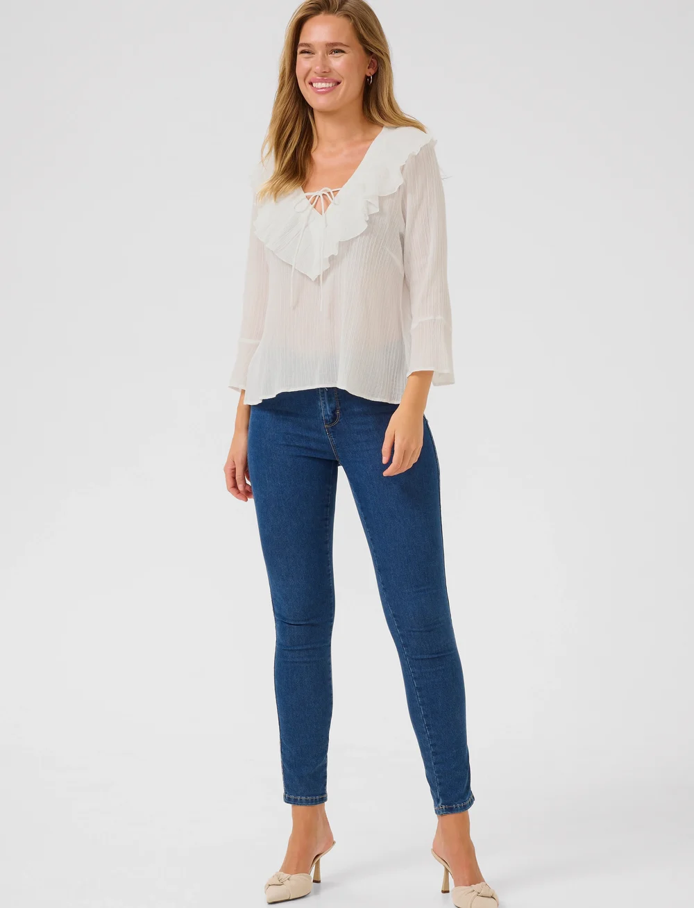 Kaffe - KAjohanna Blouse - langärmlige blusen - chalk - 3