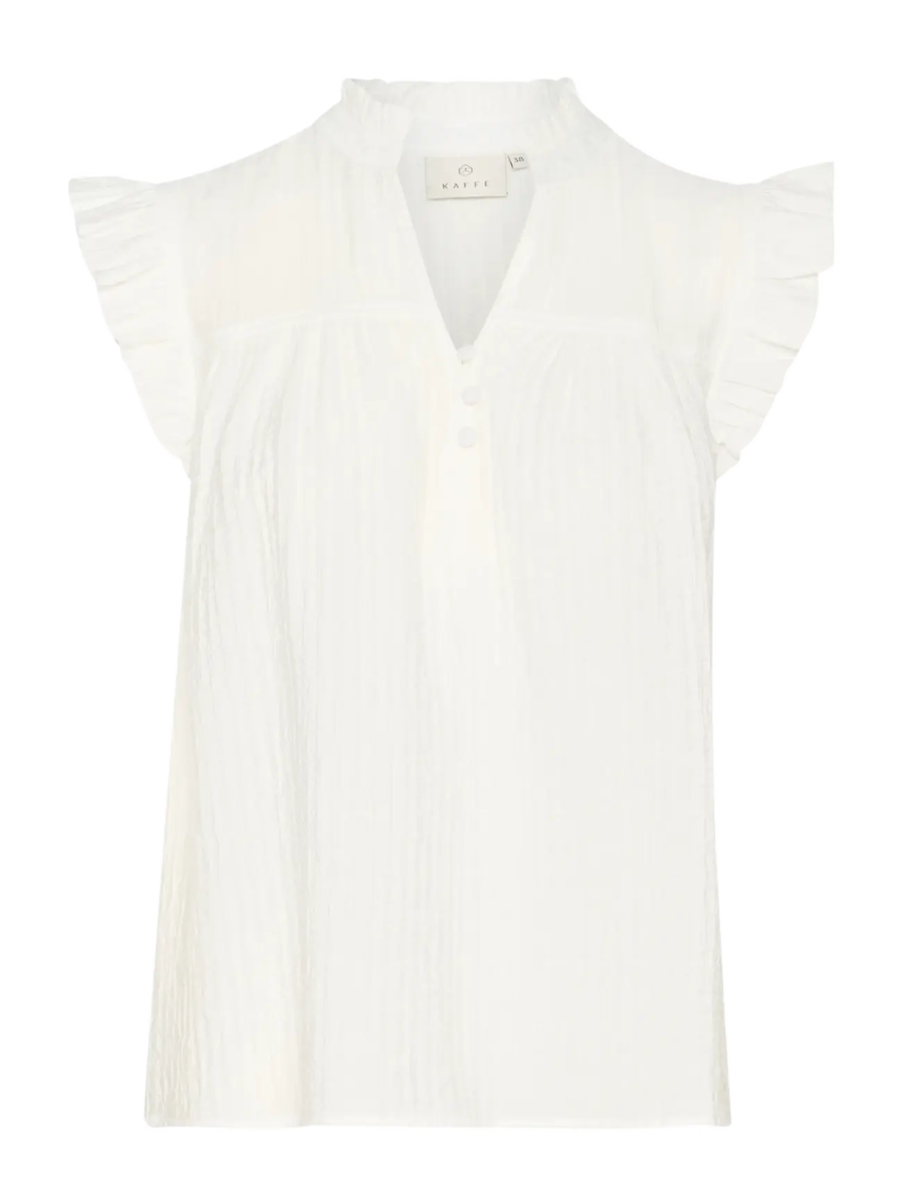 KAFFE Kaliany Via Bluse Cream - 34 - Damen