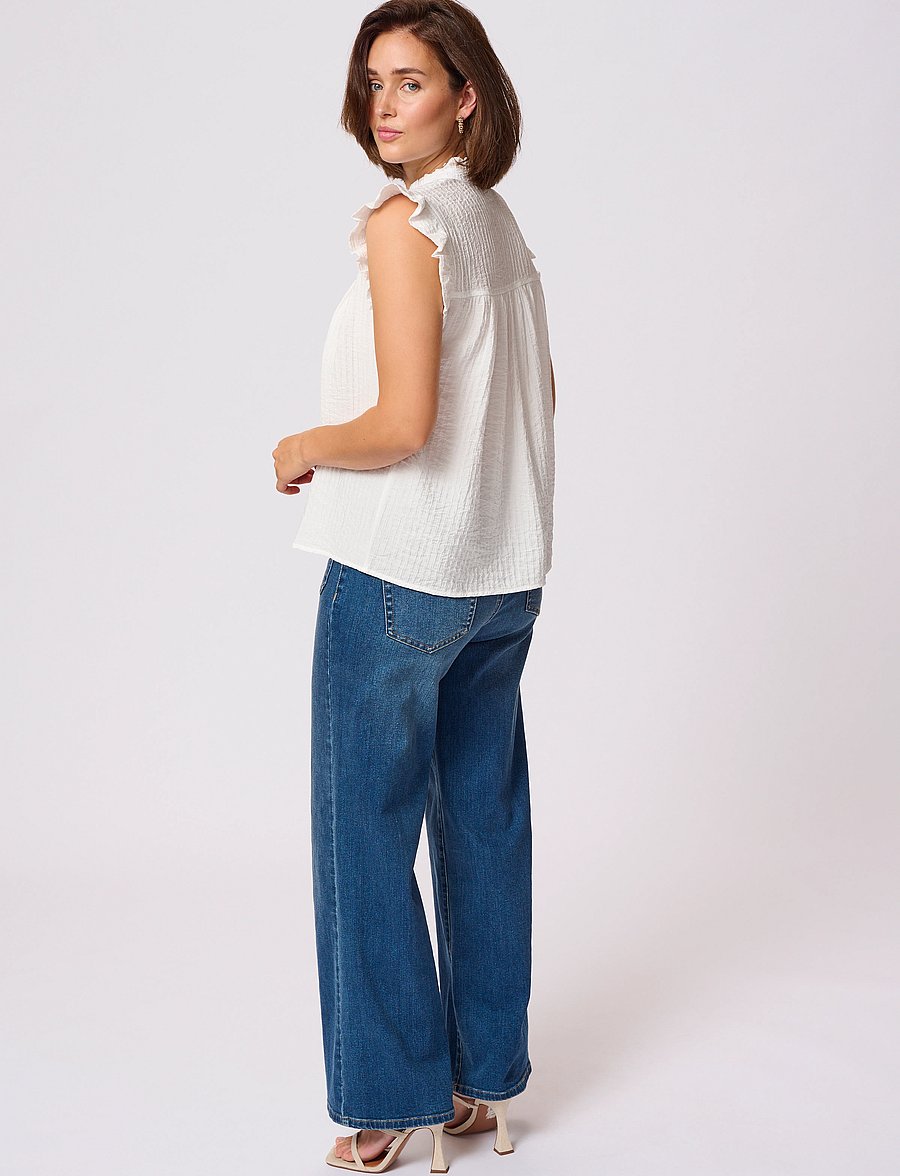 Kaffe - KAliany Via Blouse - Ärmellose blusen - chalk - 4