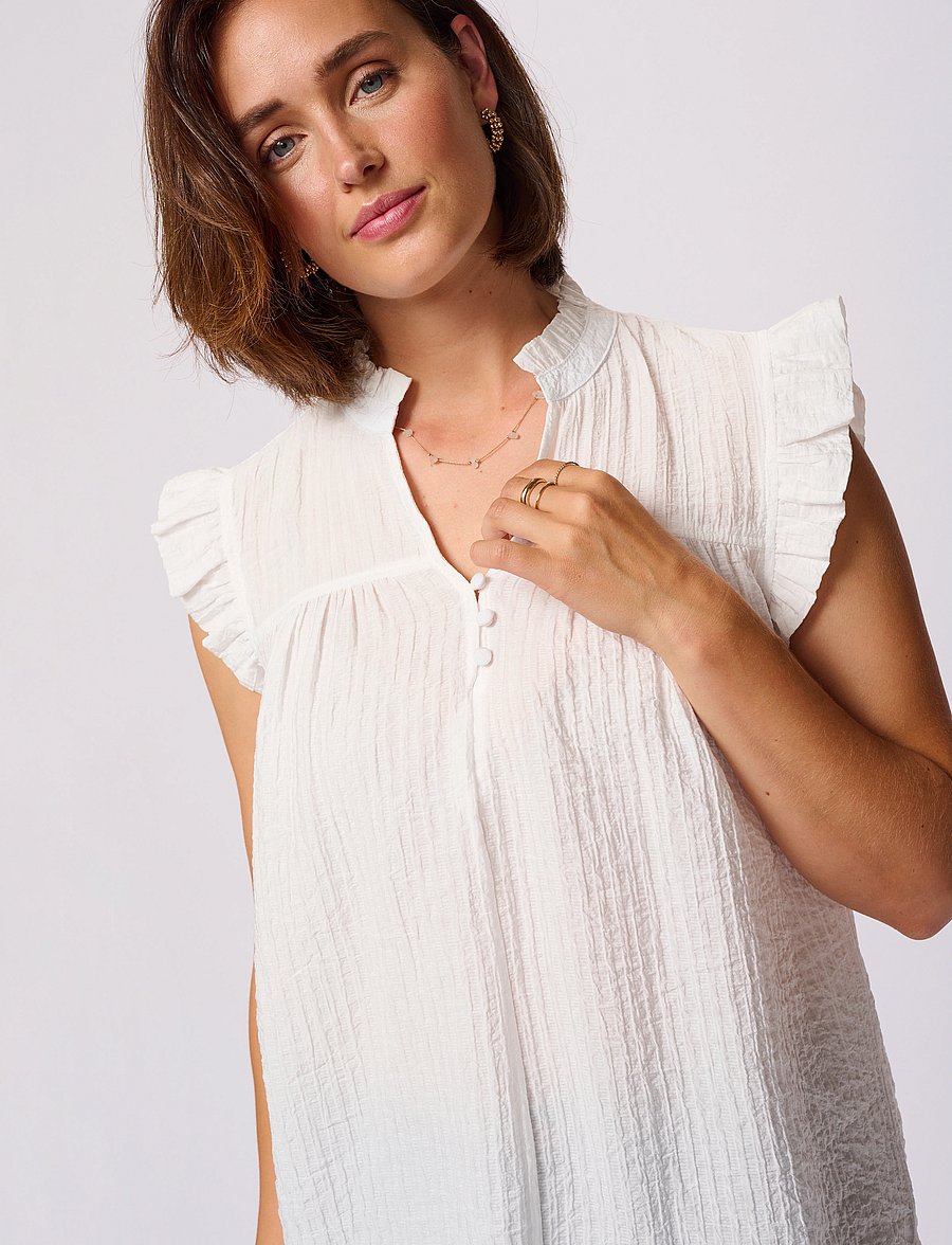 Kaffe - KAliany Via Blouse - Ärmellose blusen - chalk - 5
