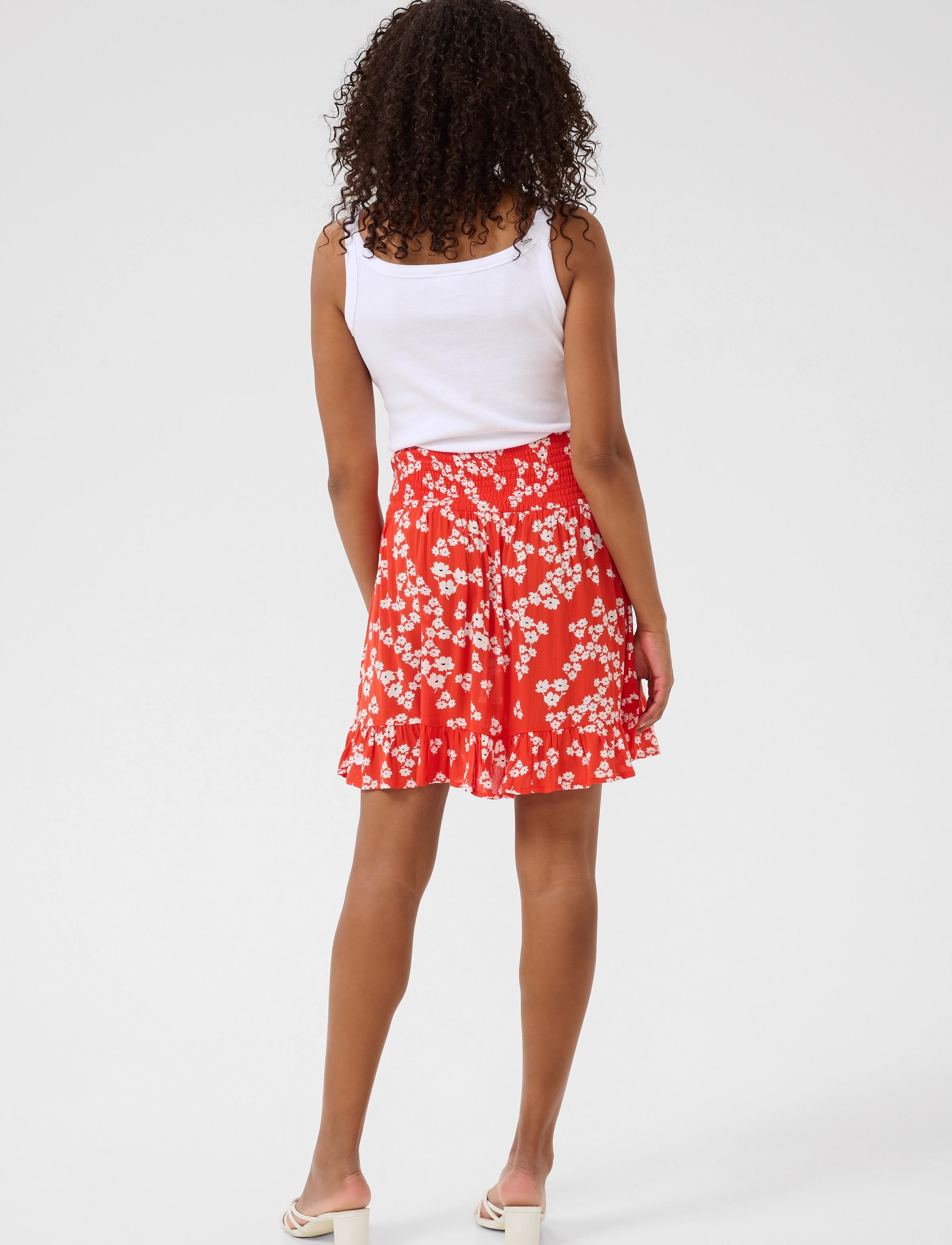 Kaffe - KAthora Amber Skirt - midiseelikud - red/chalk/red petit fleur - 4
