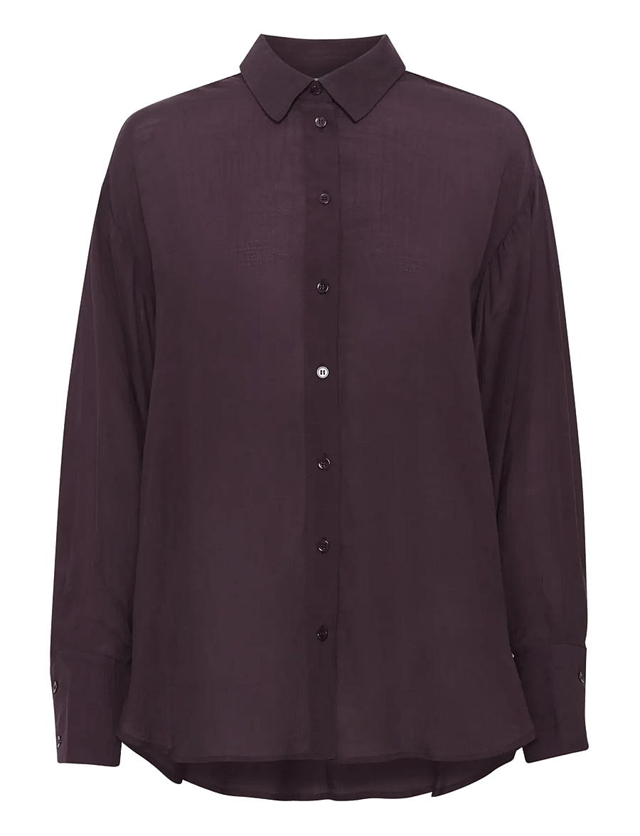 Kaffe - KAanja Shirt - pikkade varrukatega särgid - fudge - 1