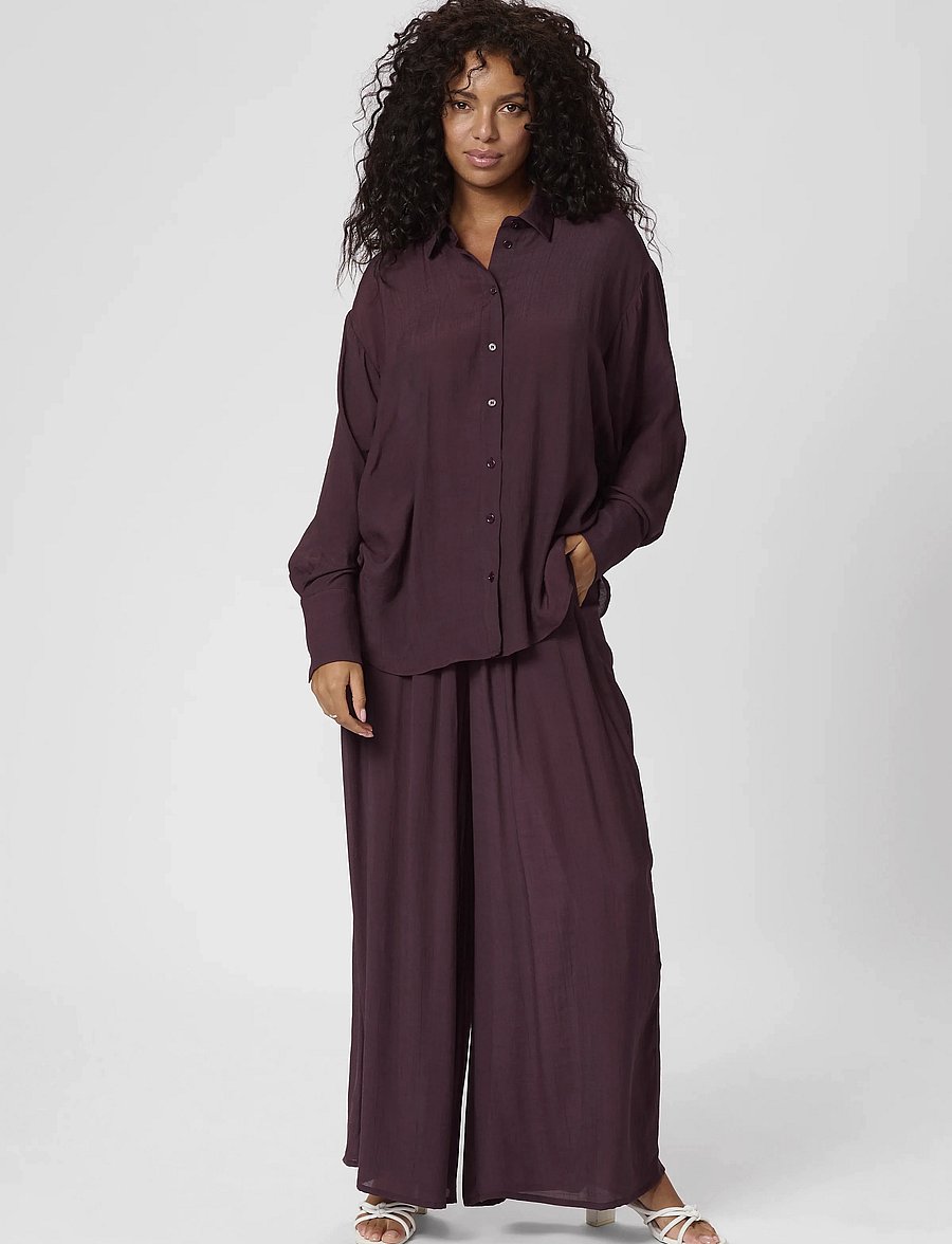 Kaffe - KAanja Shirt - pikkade varrukatega särgid - fudge - 3