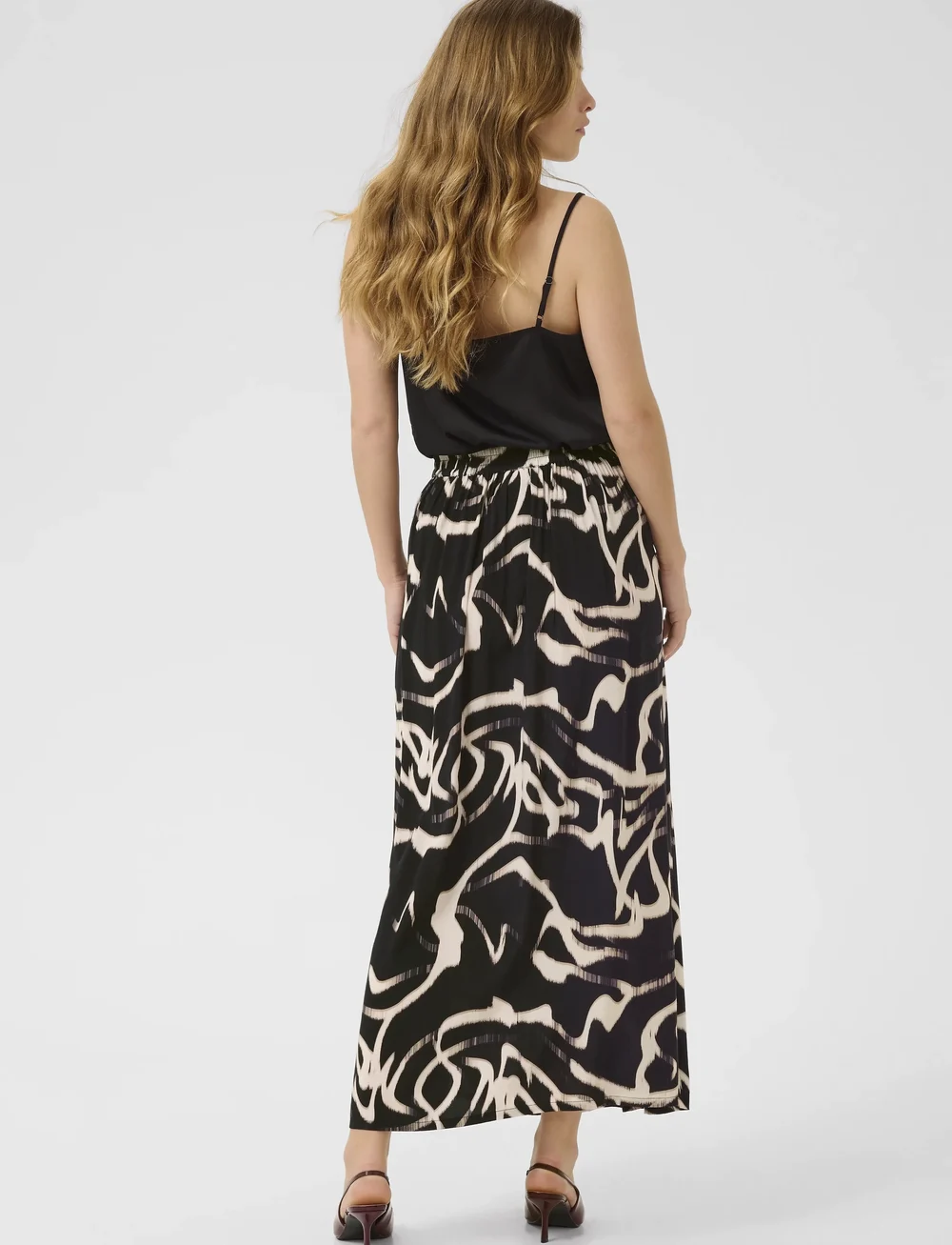 Kaffe - KAmartha Skirt - vidutinio ilgio sijonai - black/nature organic lines - 4