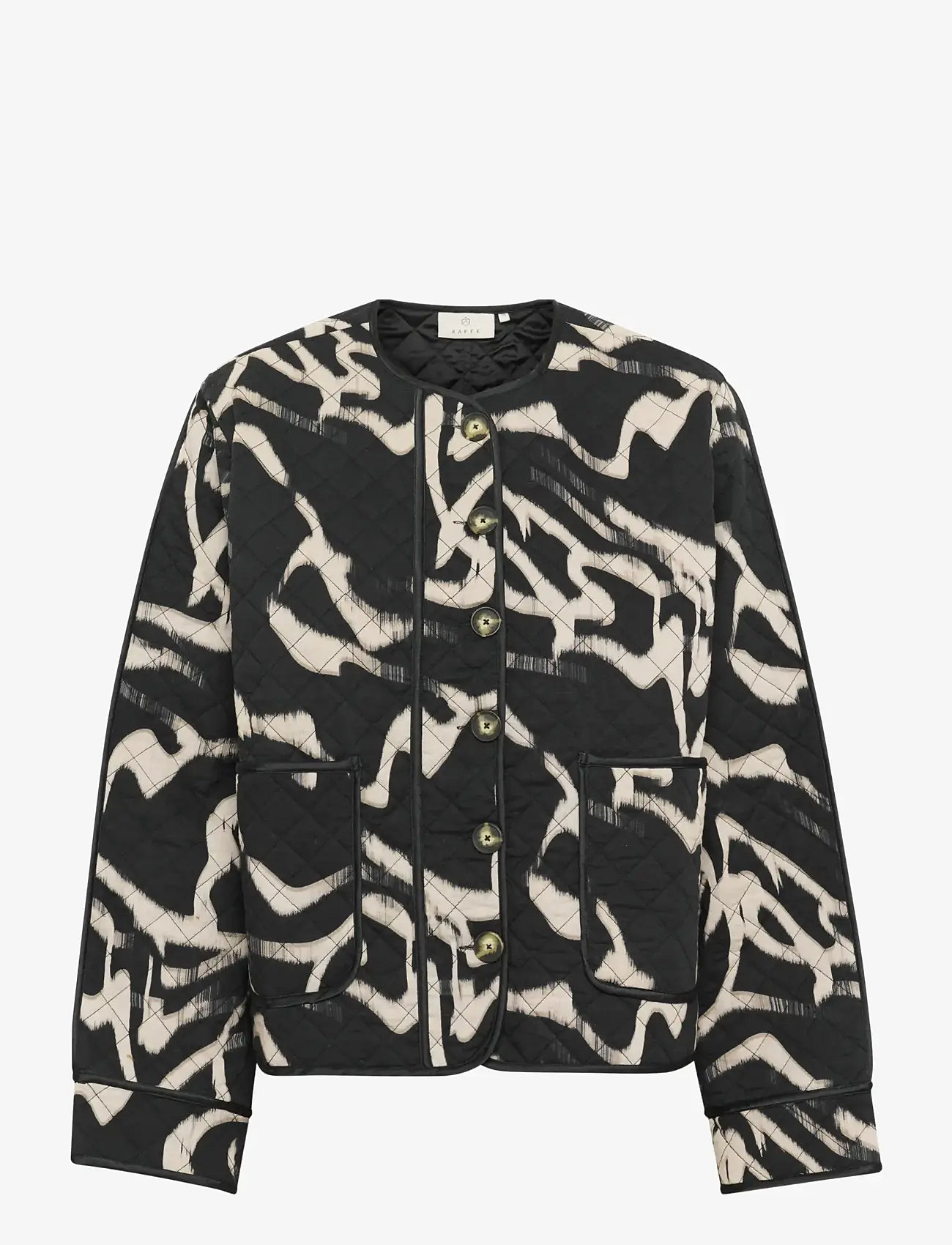 Kaffe - KAkayla Jacket - frühlingsjacken - black/nature organic lines - 0