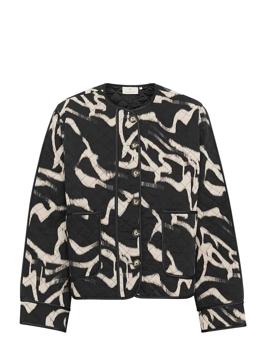 Kaffe - KAkayla Jacket - Õhukesed jakid - black/nature organic lines - 1
