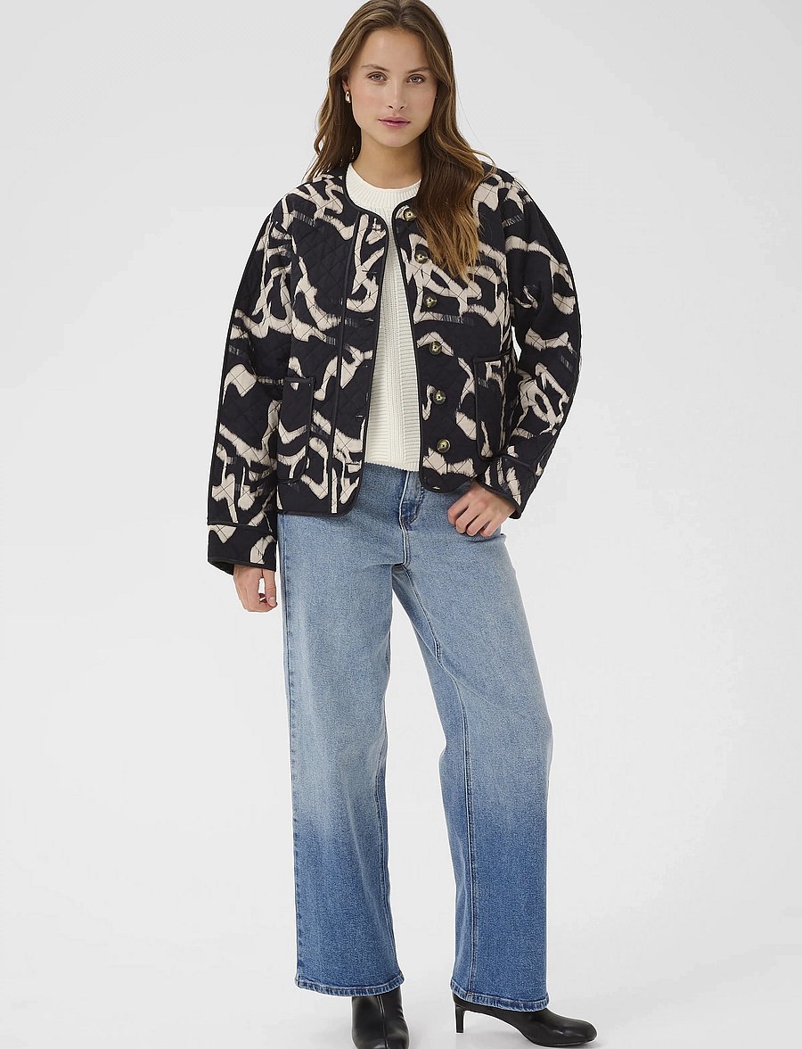 Kaffe - KAkayla Jacket - Õhukesed jakid - black/nature organic lines - 3