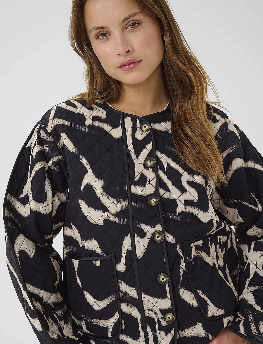 Kaffe - KAkayla Jacket - Õhukesed jakid - black/nature organic lines - 5